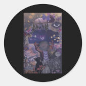 Witchy Whimsigoth esthetiek met katten Ronde Sticker (Voorkant)