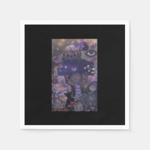 Witchy Whimsigoth esthetiek met katten Servet