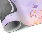 Witchy Whiskers – Pastel Halloween Cat Pattern Cadeaupapier (Rol Hoek)