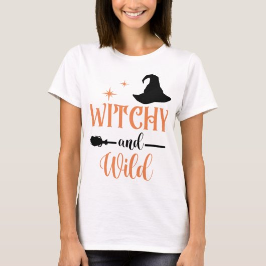Witchy Wild Broom Halloween Woman Party T-shirt (Voorkant)