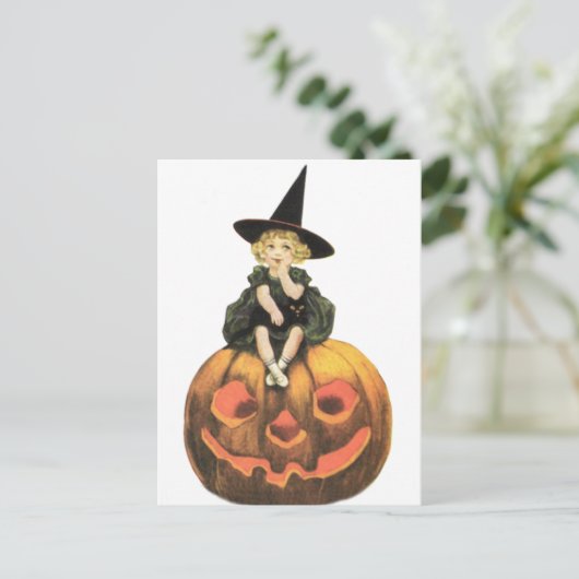 Witchy Woman  Halloween Briefkaart (Staand voorkant)