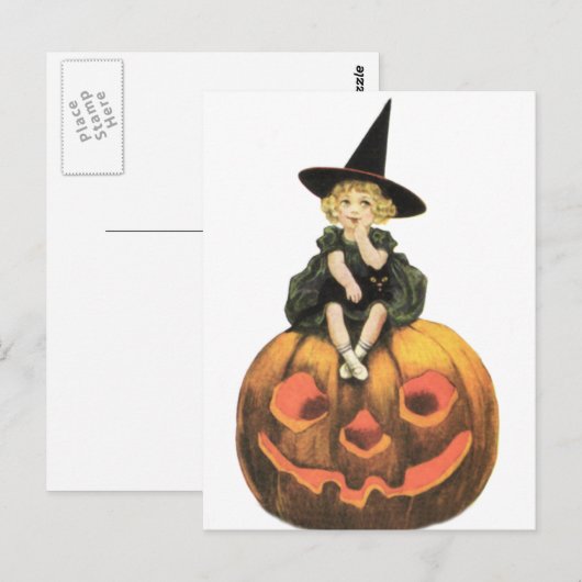 Witchy Woman  Halloween Briefkaart (Voorkant / Achterkant)