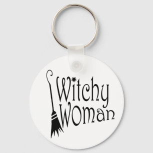 Witchy Woman Halloween Broom Sleutelhanger