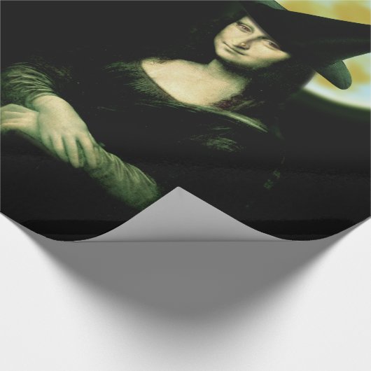 Witchy Woman Mona Lisa Halloween Cadeaupapier (Hoek)