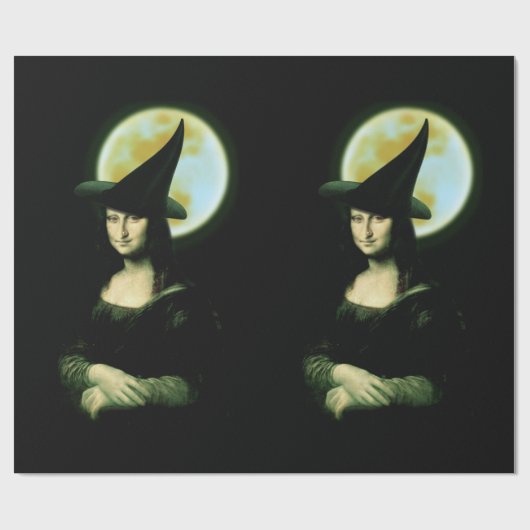 Witchy Woman Mona Lisa Halloween Cadeaupapier (Vlak)