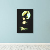 Witchy Woman Mona Lisa Halloween Canvas Afdruk (Insitu (Houten vloer))