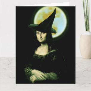 Witchy Woman Mona Lisa Halloween Kaart