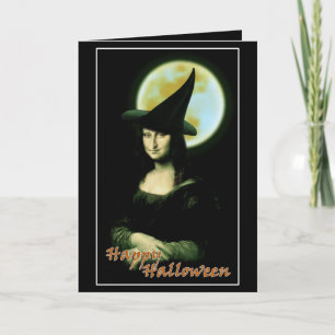 Witchy Woman Mona Lisa Halloween Kaart