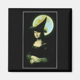 Witchy Woman Mona Lisa Halloween Magneet