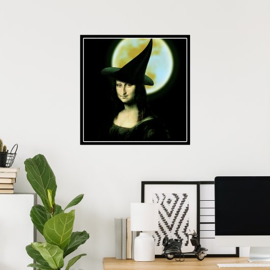 Witchy Woman Mona Lisa Halloween Poster (Thuiskantoor)