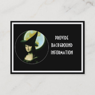 Witchy Woman Mona Lisa Halloween Visitekaartje