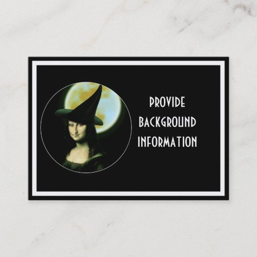Witchy Woman Mona Lisa Halloween Visitekaartje (Voorkant)