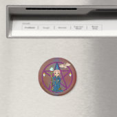 Witchy Woman Penctacle Pixel Art Magneet (Insitu (Vaatwasser))