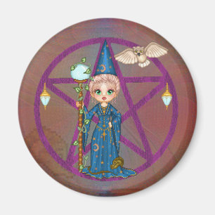 Witchy Woman Penctacle Pixel Art Magneet