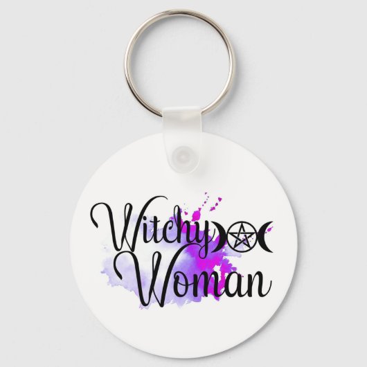 Witchy Woman Watercolor Sleutelhanger (Voorkant)