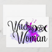 Witchy Woman Waterverf Bedankkaart (Voorkant / Achterkant)