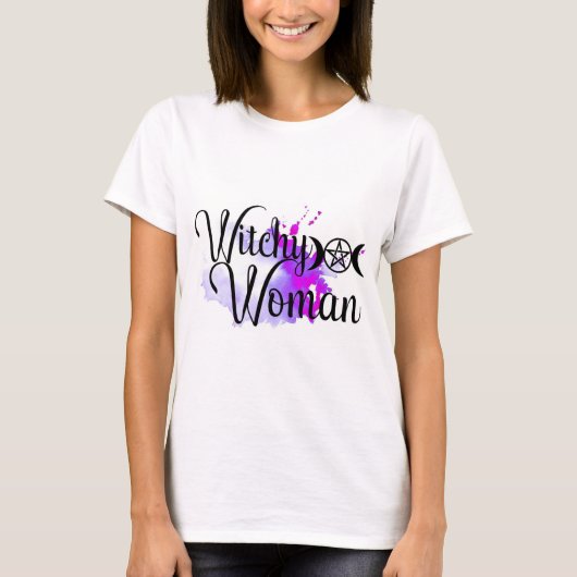 Witchy Woman Waterverf Splatter T-shirt (Voorkant)