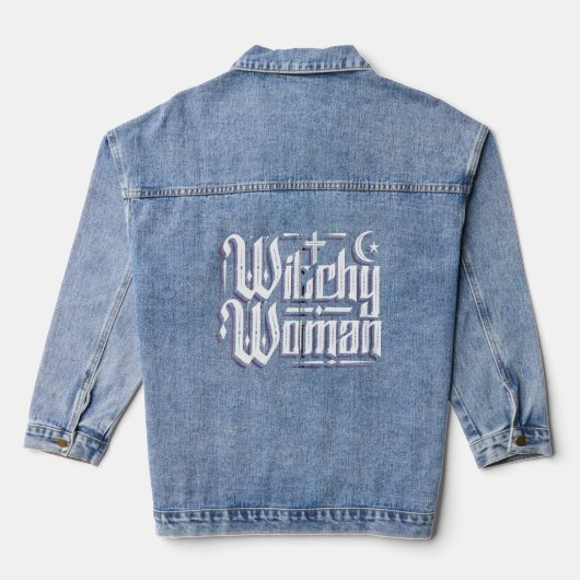 Witchy Woman Wicca Moon Denim Jacket (Achterkant)