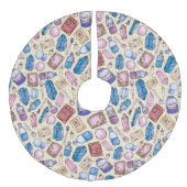 Witchy Wonders Tree Skirt Imitatie Linnen Kerstboom Kleed (Voorkant)