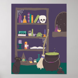 Witchy Workroom Halloween Poster