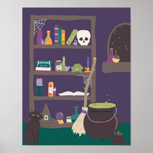 Witchy Workroom Halloween Poster (Voorkant)