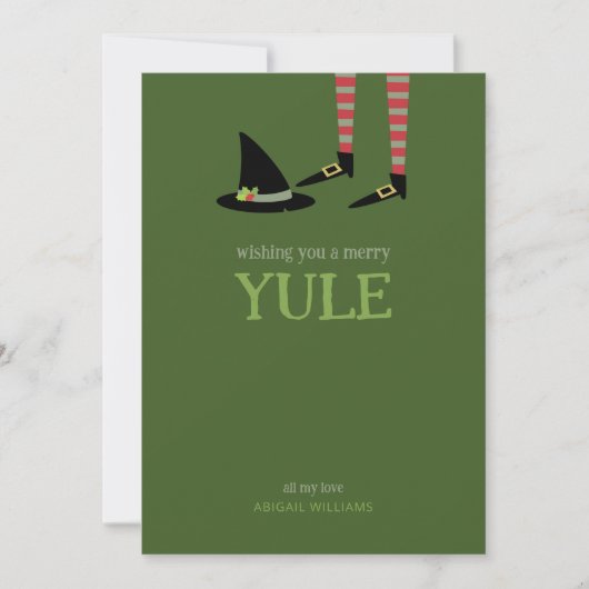 Witchy Yule Feestdagenkaart (Voorkant)