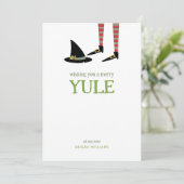 Witchy Yule Holiday Card Feestdagenkaart (Staand voorkant)