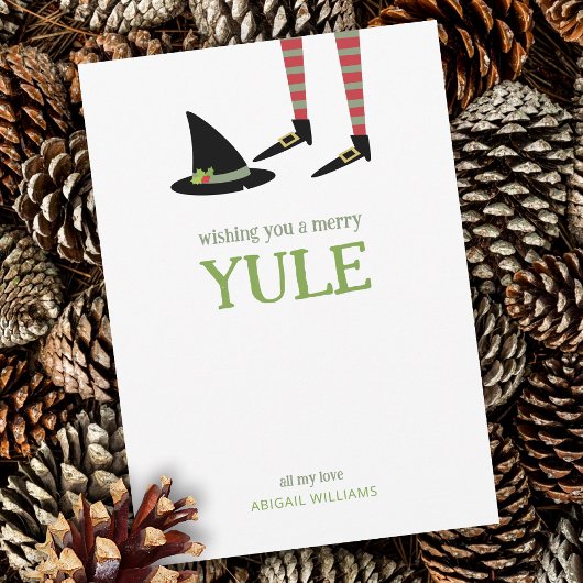 Witchy Yule Holiday Card Feestdagenkaart