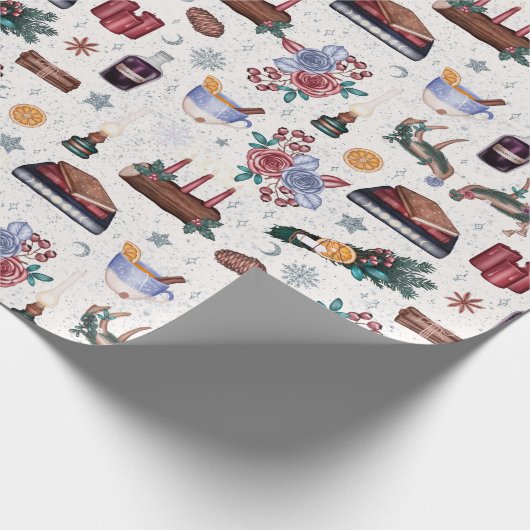 Witchy Yule kerstagepapier Cadeaupapier (Hoek)