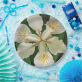 Witeindeloze Iris Bloom Floral Papieren Bordje (Feest)