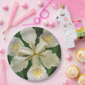 Witeindeloze Iris Bloom Floral Papieren Bordje (Feest)