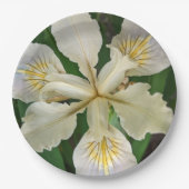 Witeindeloze Iris Bloom Floral Papieren Bordje (Voorkant)