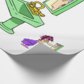 Witenrollerdame met glanzend papier (Hoek)