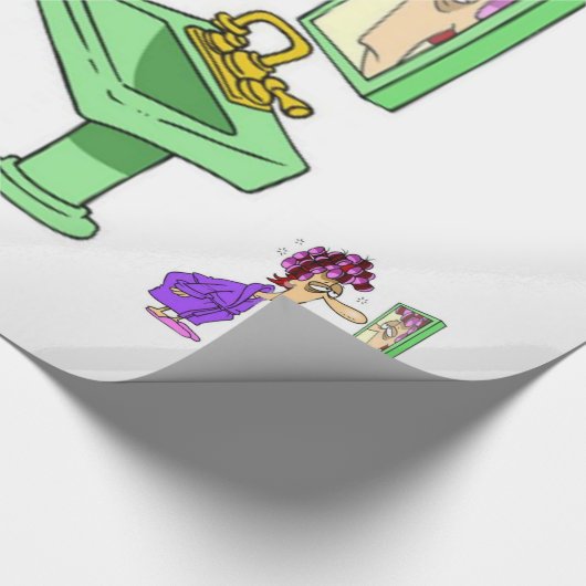 Witenrollerdame met glanzend papier (Hoek)