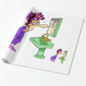 Witenrollerdame met glanzend papier (Uitgerold)