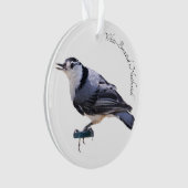 Witgebluste Nuthatch Ornament (voorkant)