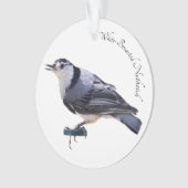 Witgebluste Nuthatch Ornament (voorkant)