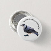 Witgebluste Nuthatch Ronde Button 3,2 Cm (Voorkant /achterkant)