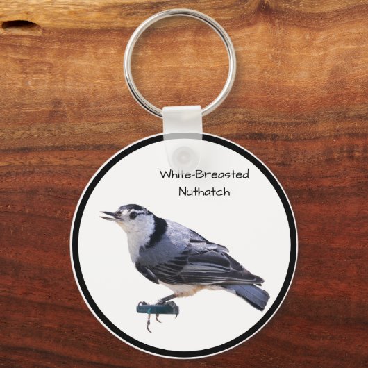 Witgebluste Nuthatch Sleutelhanger (Voorkant)