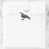 Witgebluste Nuthatch Vierkante Sticker (Tas)