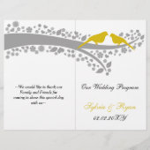 witgeel vedertje gevouwen bruiloft (Voorkant)