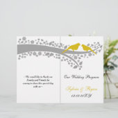 witgeel vedertje gevouwen bruiloft (Staand voorkant)