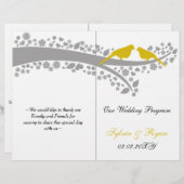 witgeel vedertje gevouwen bruiloft (Voorkant / Achterkant)