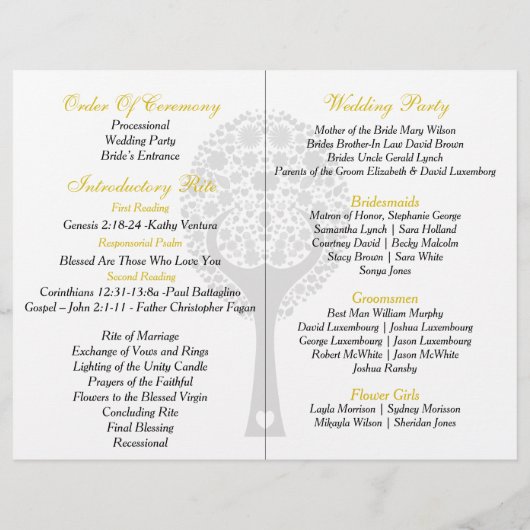 witgeel vedertje gevouwen bruiloft (Achterkant)