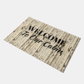 Witgekalkt hout Welkom in onze hut Deurmat (Schuin)