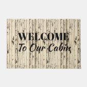 Witgekalkt hout Welkom in onze hut Deurmat (Voorkant)