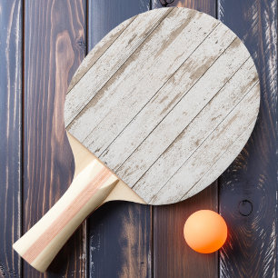 Witgekalkt Houten Planken Tafeltennisbatje