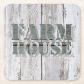 witgekalkte schuur hout western land boerderij kartonnen onderzetters (Voorkant)