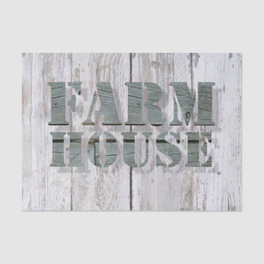 witgekalkte schuur hout western land boerderij tissuepapier (Voorkant)