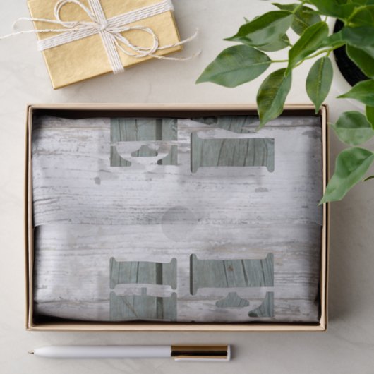 witgekalkte schuur hout western land boerderij tissuepapier (Geschenk)